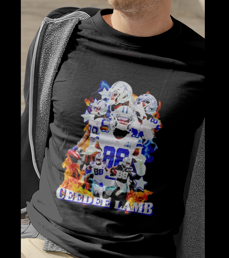 CEEDDEE LAMB 88 Cowboys Fire Stars Collage T-Shirt