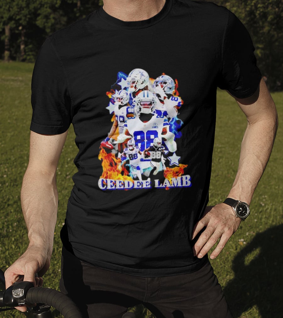 CEEDDEE LAMB 88 Cowboys Fire Stars Collage T-Shirt