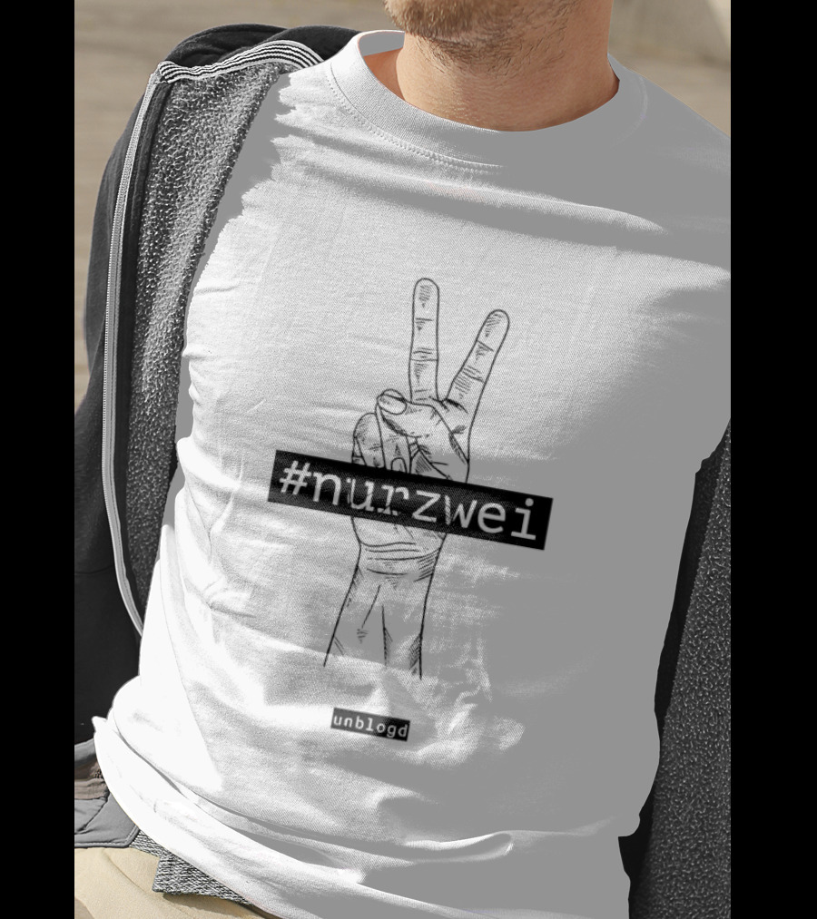 Peripetie Nurzwei #nurzwei Peace Hand Gesture Unblogd T-Shirt