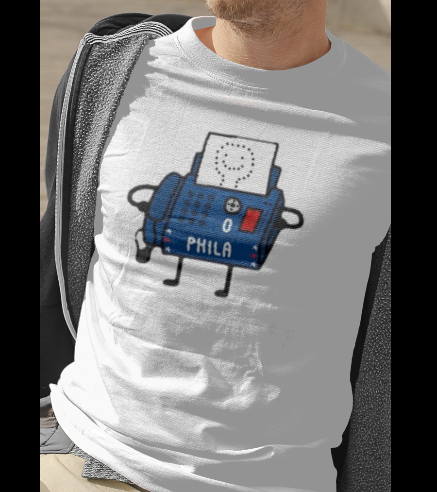 Tyrese Fax-Ey Phila Blue Fax Machine Character T-Shirt