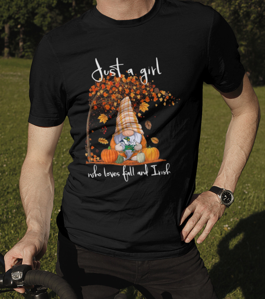 Just A Girl Who Loves Fall And Irish Gnome T-Shirt