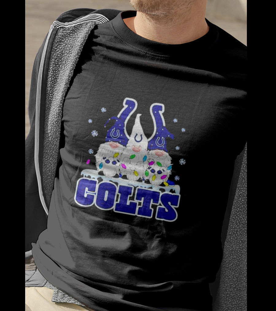 Indianapolis Colts Christmas Gnomes Football T-Shirt