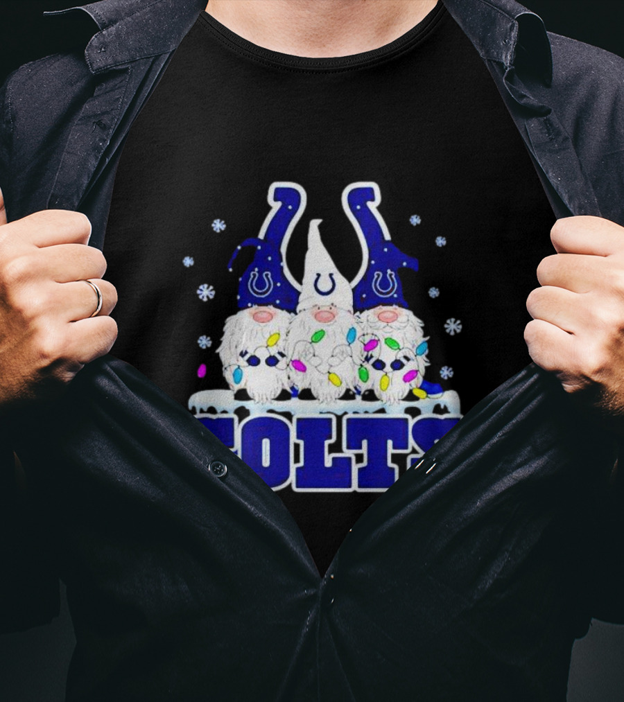 Indianapolis Colts Christmas Gnomes Football T-Shirt