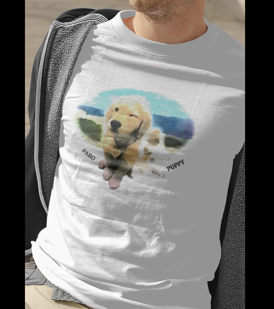 Pabo Puppy And Cat In Scenic Landscape T-Shirt