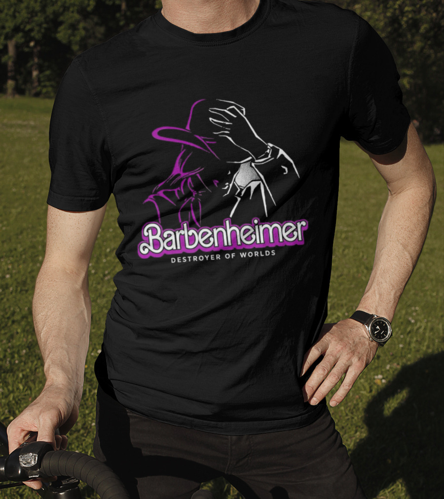 Barbenheimer Destroyer Of Worlds Shadowed Figure With Hat T-Shirt