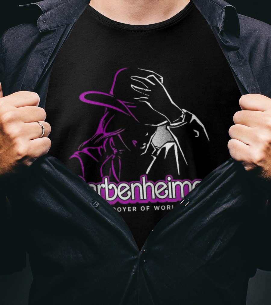 Barbenheimer Destroyer Of Worlds Shadowed Figure With Hat T-Shirt