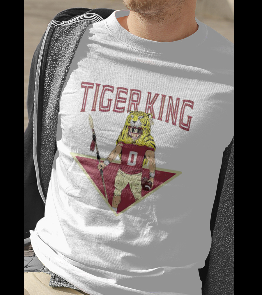 FSU Tiger King Football Warrior With Spear And Helmet T-Shirt