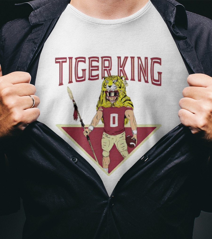 FSU Tiger King Football Warrior With Spear And Helmet T-Shirt