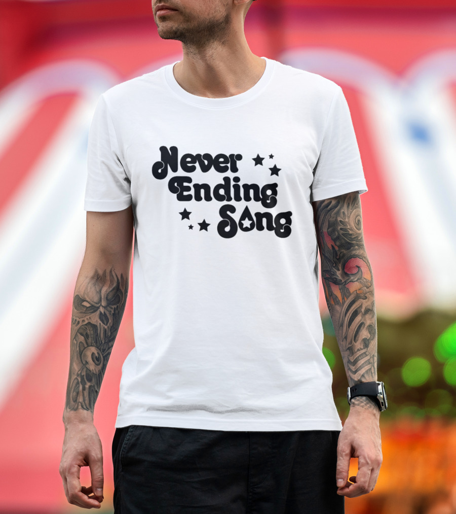 Never Ending Song with Retro Star Accents T-Shirt