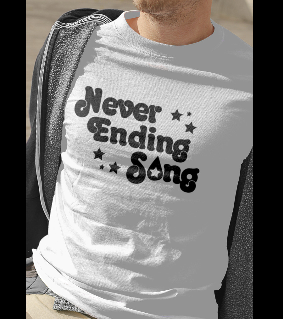 Never Ending Song With Retro Star Accents T-Shirt