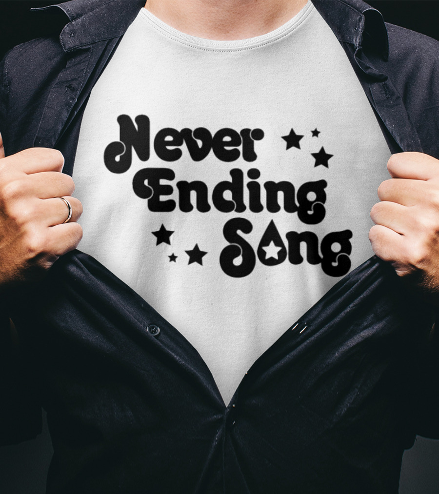 Never Ending Song With Retro Star Accents T-Shirt