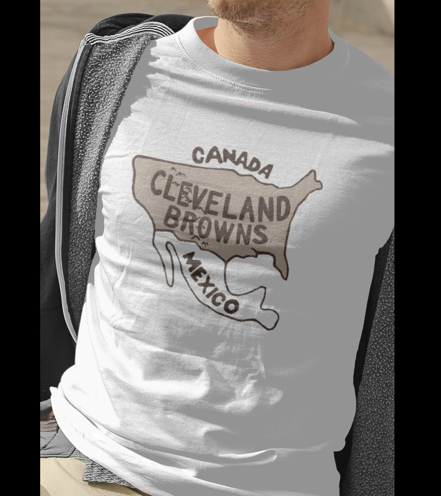 Cleveland Browns Canada Mexico Map T-Shirt