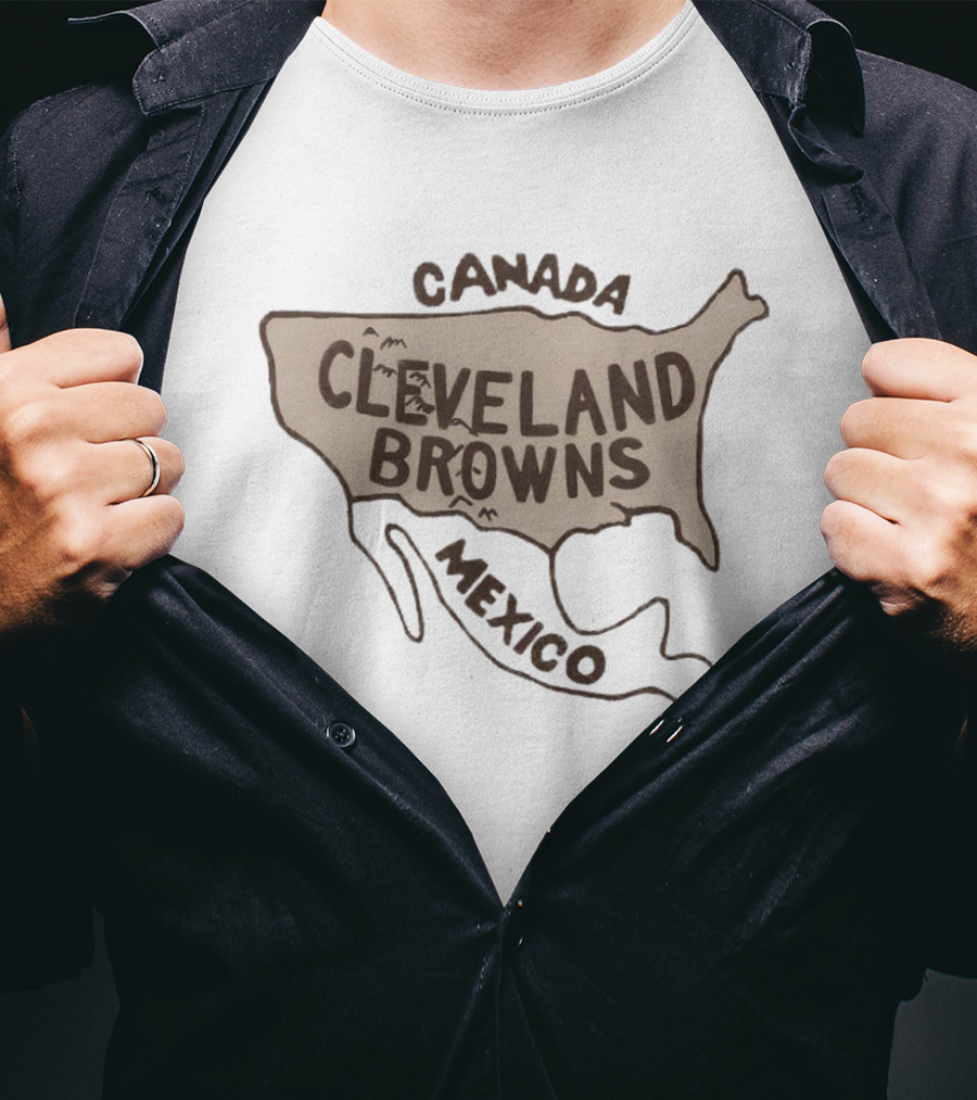 Cleveland Browns Canada Mexico Map T-Shirt