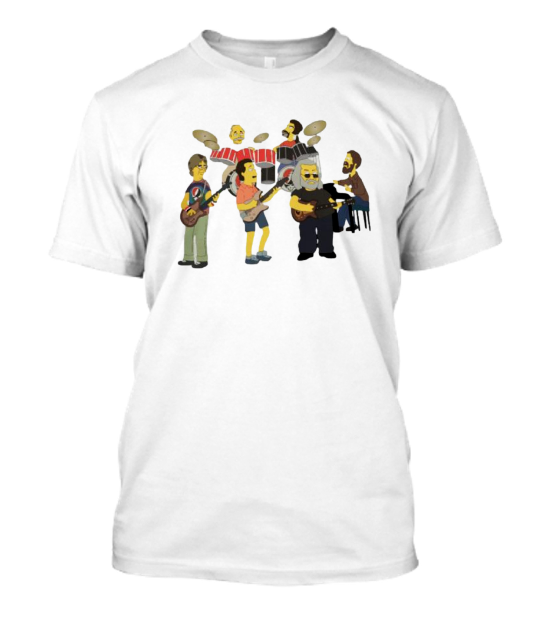 Grateful Dead Simpsons Band Cartoon Characters T-Shirt