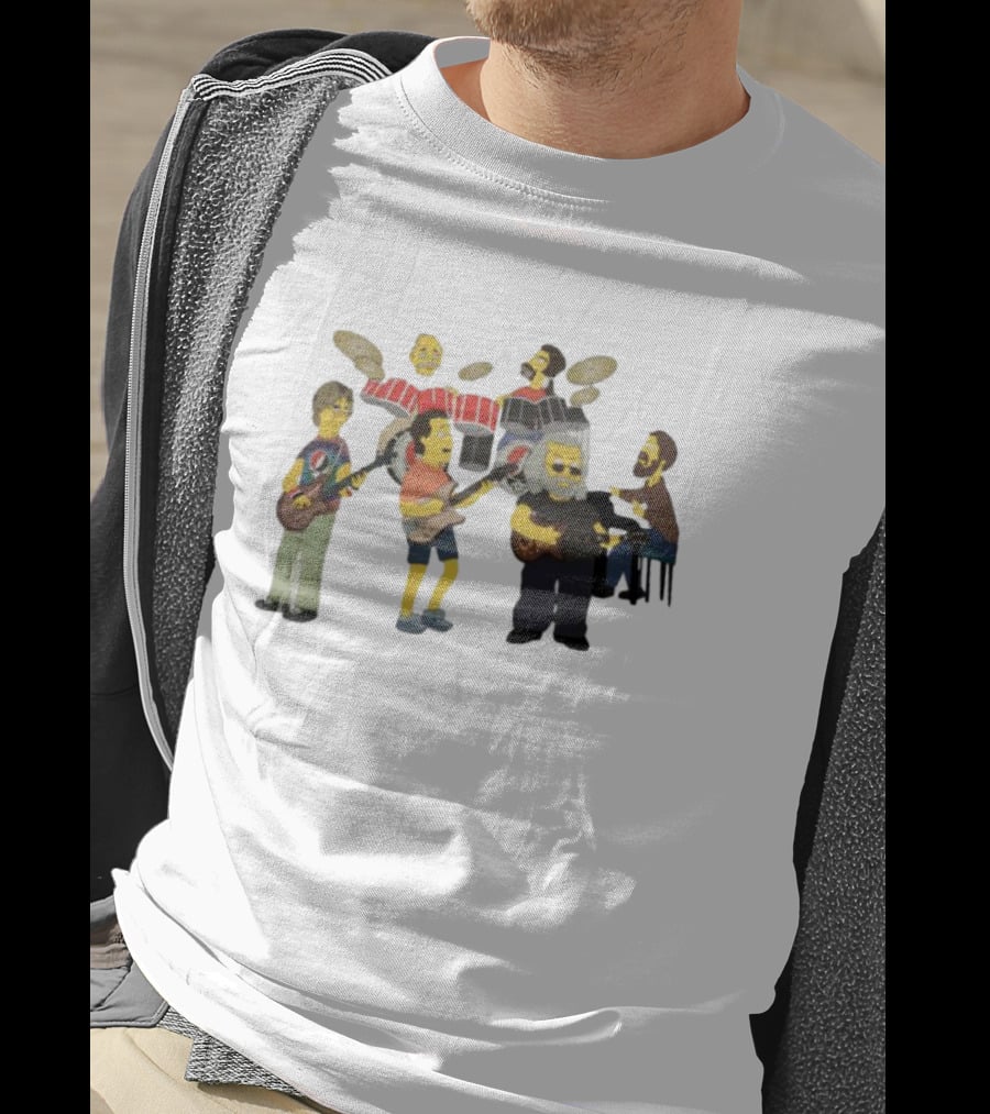 Grateful Dead Simpsons Band Cartoon Characters T-Shirt