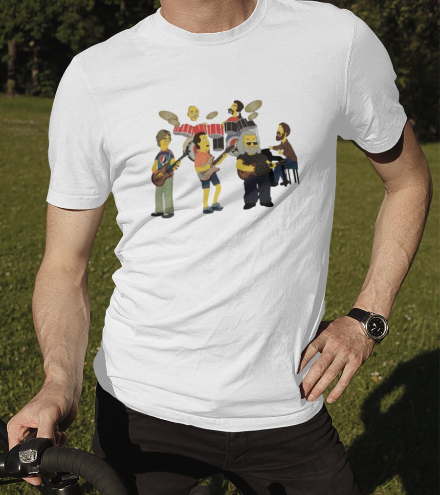 Grateful Dead Simpsons Band Cartoon Characters T-Shirt