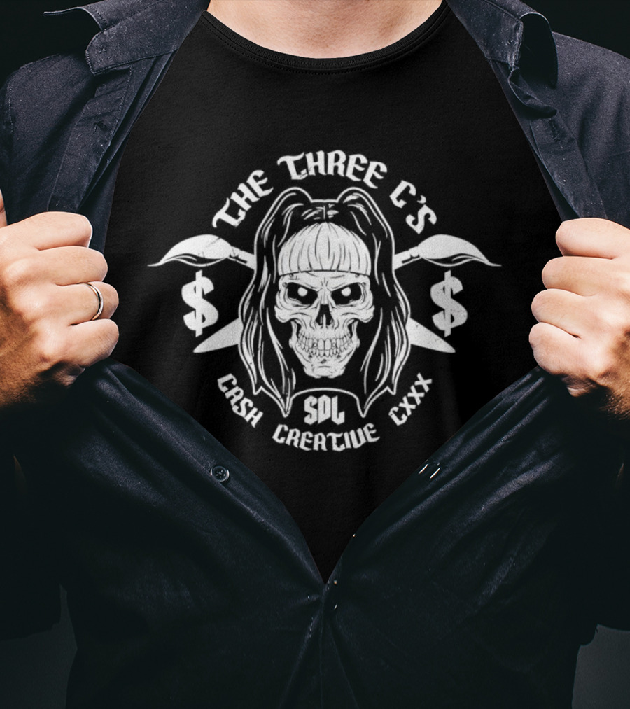 The Three C's Cash Creative Persia Pirotta Skull Design SDL CXXX T-Shirt