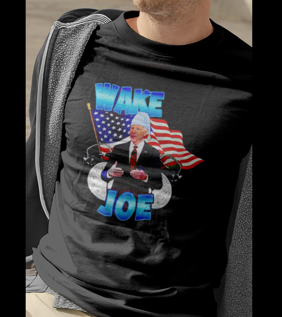 Wake Up Joe American Flag Clock Patriots T-Shirt