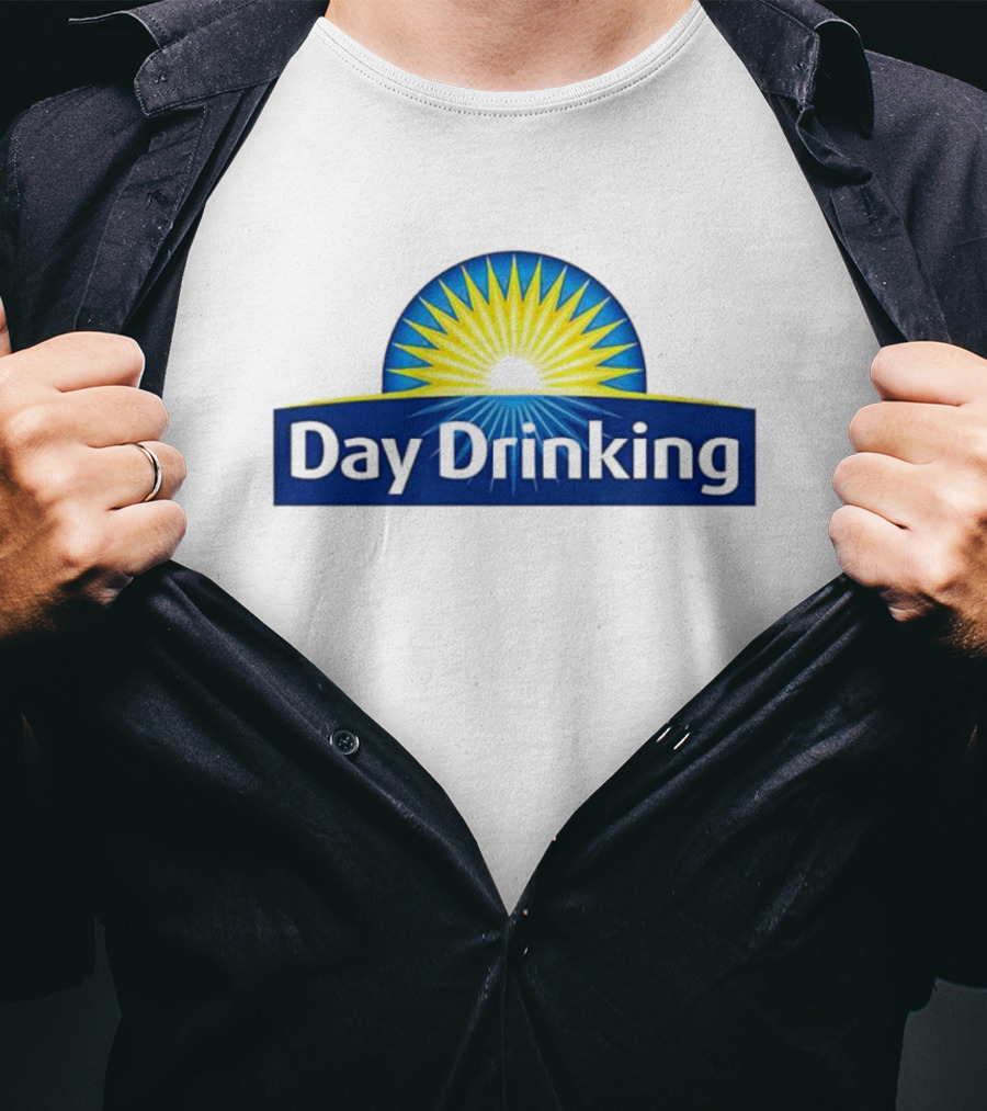 Day Drinking Blue And Yellow Sunburst T-Shirt