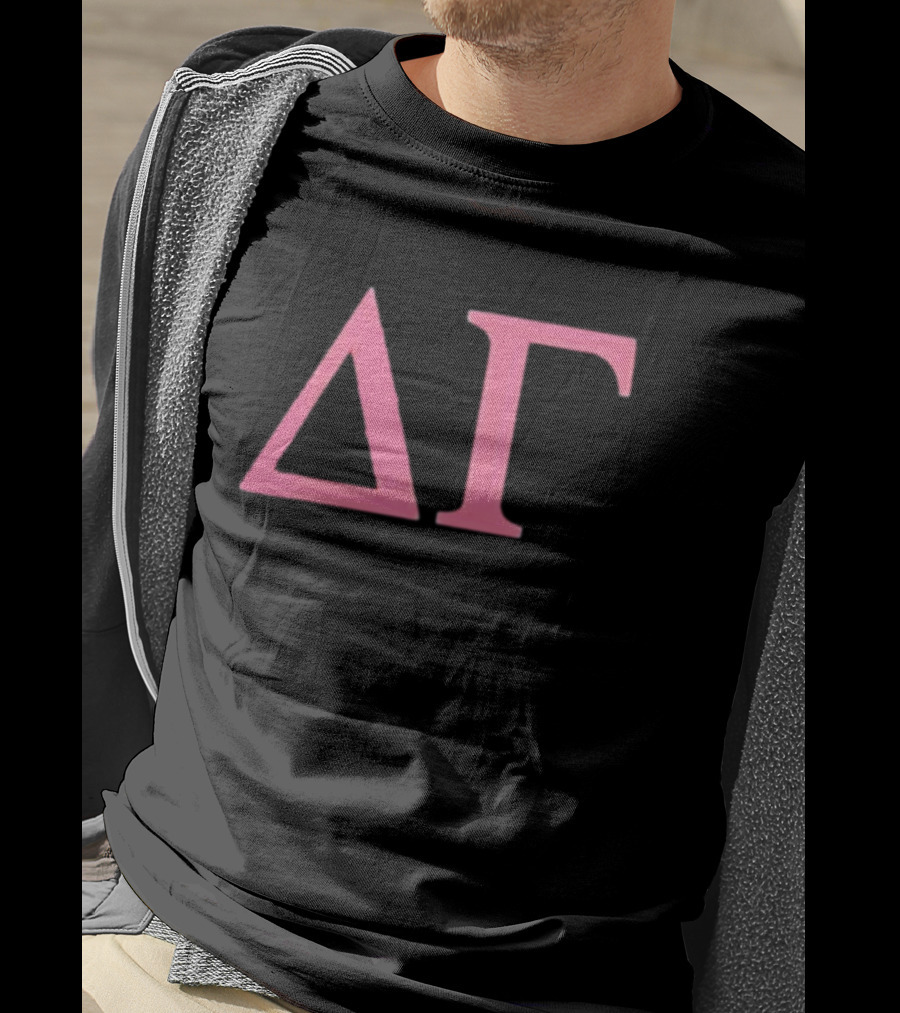 Delta Gamma World Famous ΔΓ Pink Lettering T-Shirt