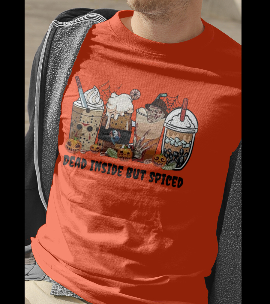 Dead Inside But Spiced Halloween Spooky Pumpkin Latte T-Shirt