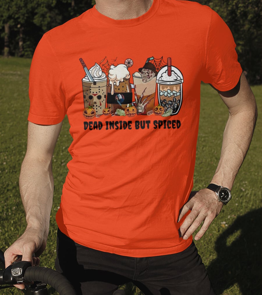 Dead Inside But Spiced Halloween Spooky Pumpkin Latte T-Shirt