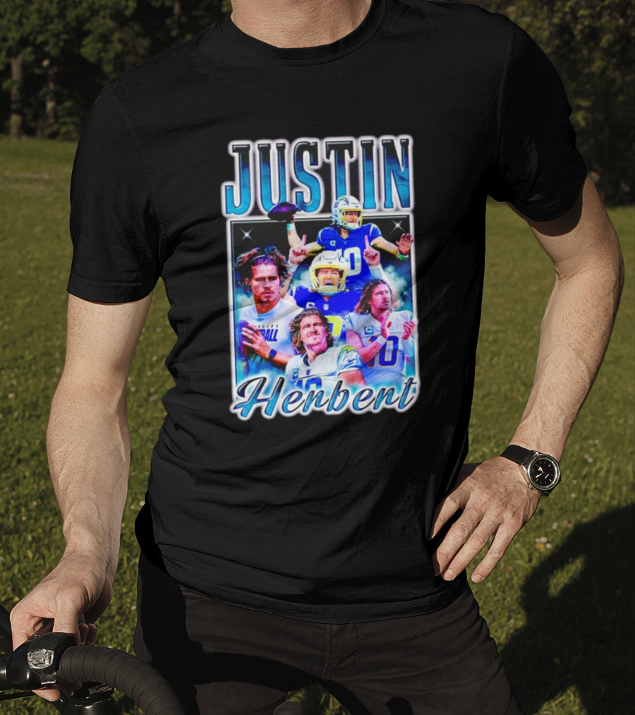 Justin Herbert Vintage Style 90S Sports 10 Helmet Football T-Shirt