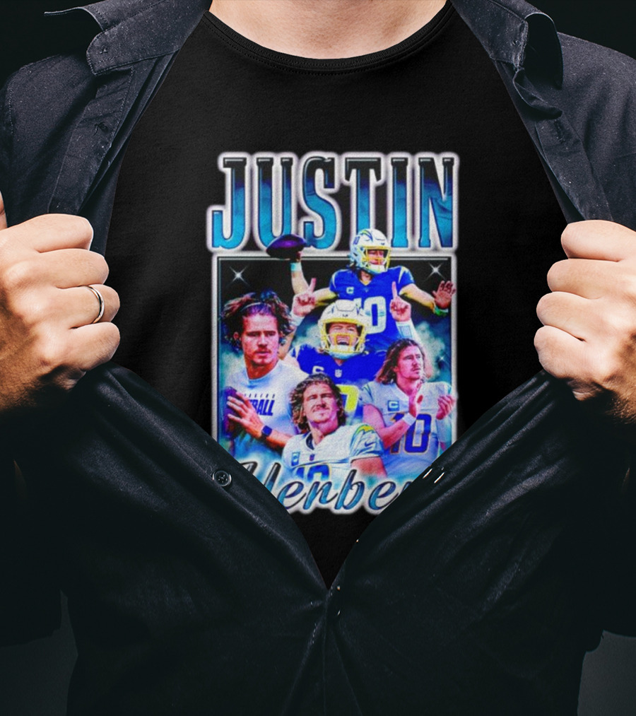 Justin Herbert Vintage Style 90S Sports 10 Helmet Football T-Shirt