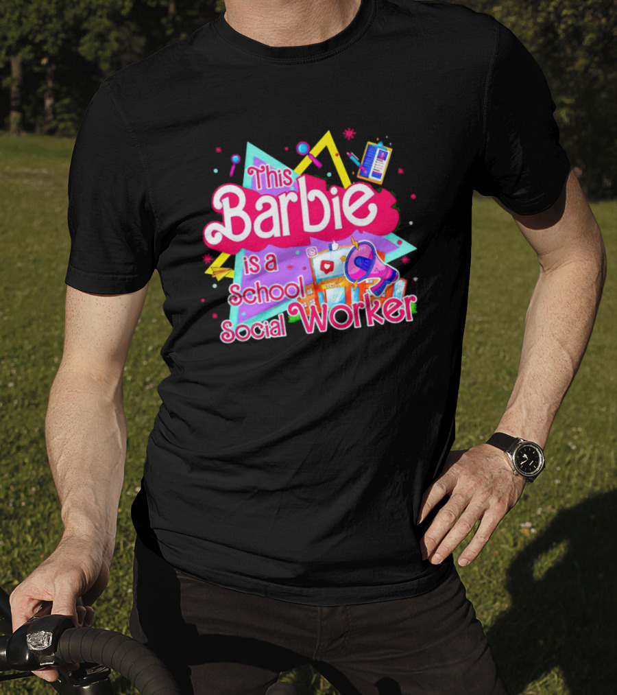 This Barbie Is A School Social Worker Retro 80s Educational T-Shirt