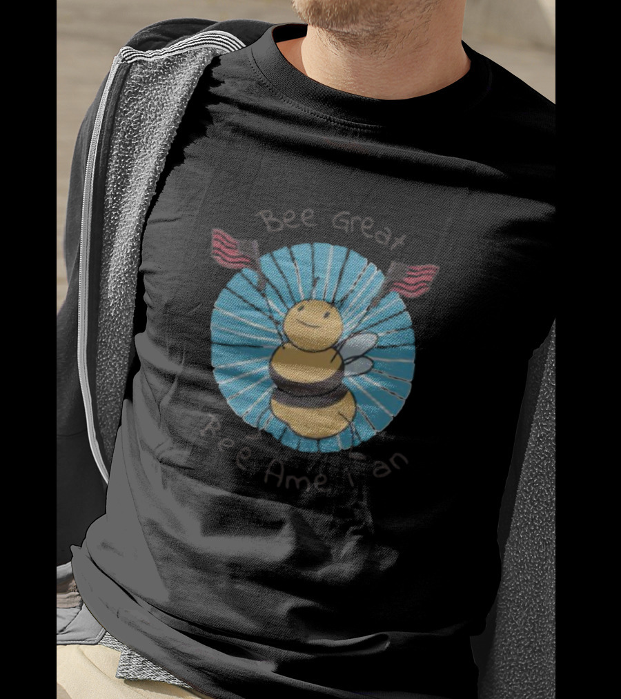 Bee Great Bee American Patriotic Bee With Flags T-Shirt