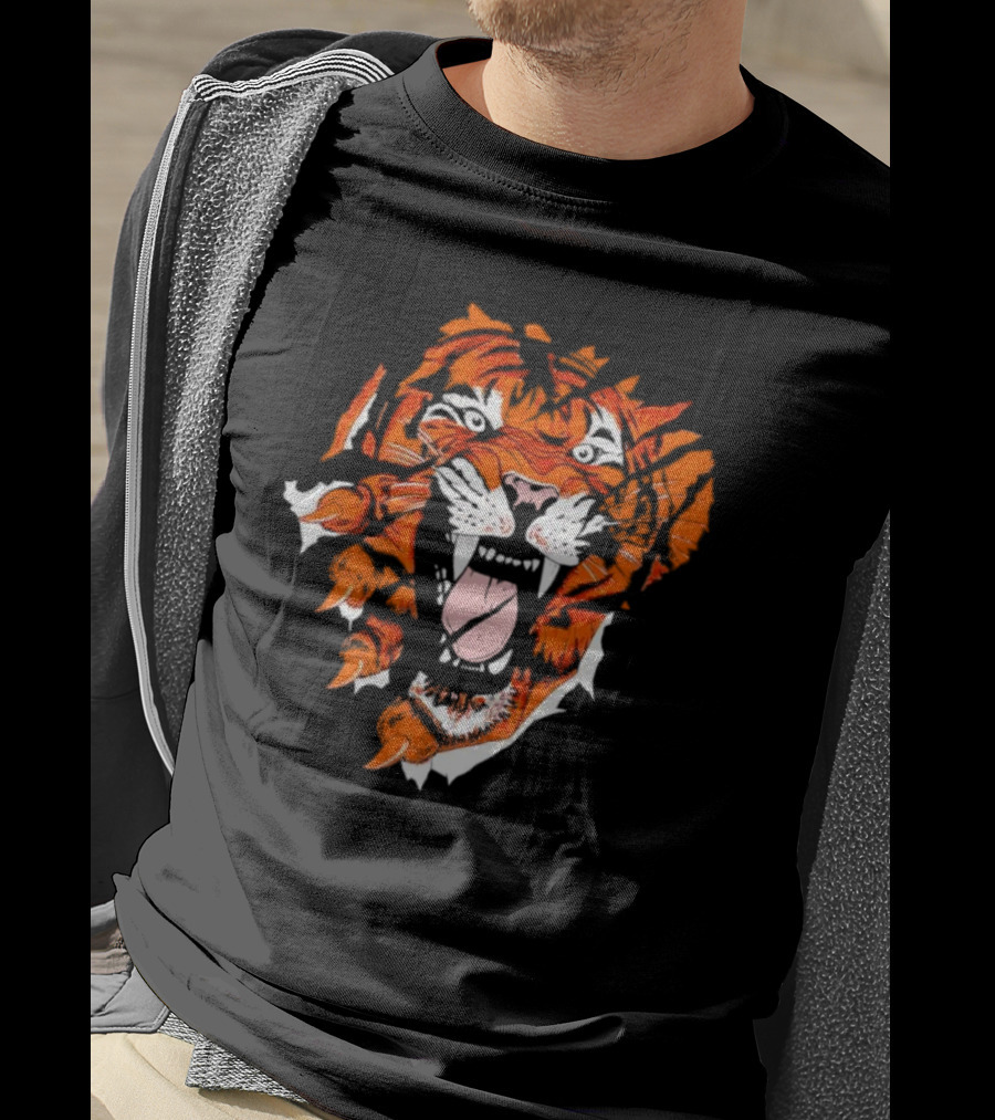 Cincinnati Bengals Roaring Tiger Face T-Shirt