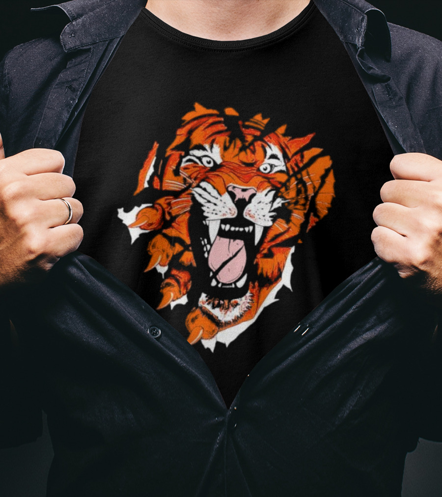 Cincinnati Bengals Roaring Tiger Face T-Shirt