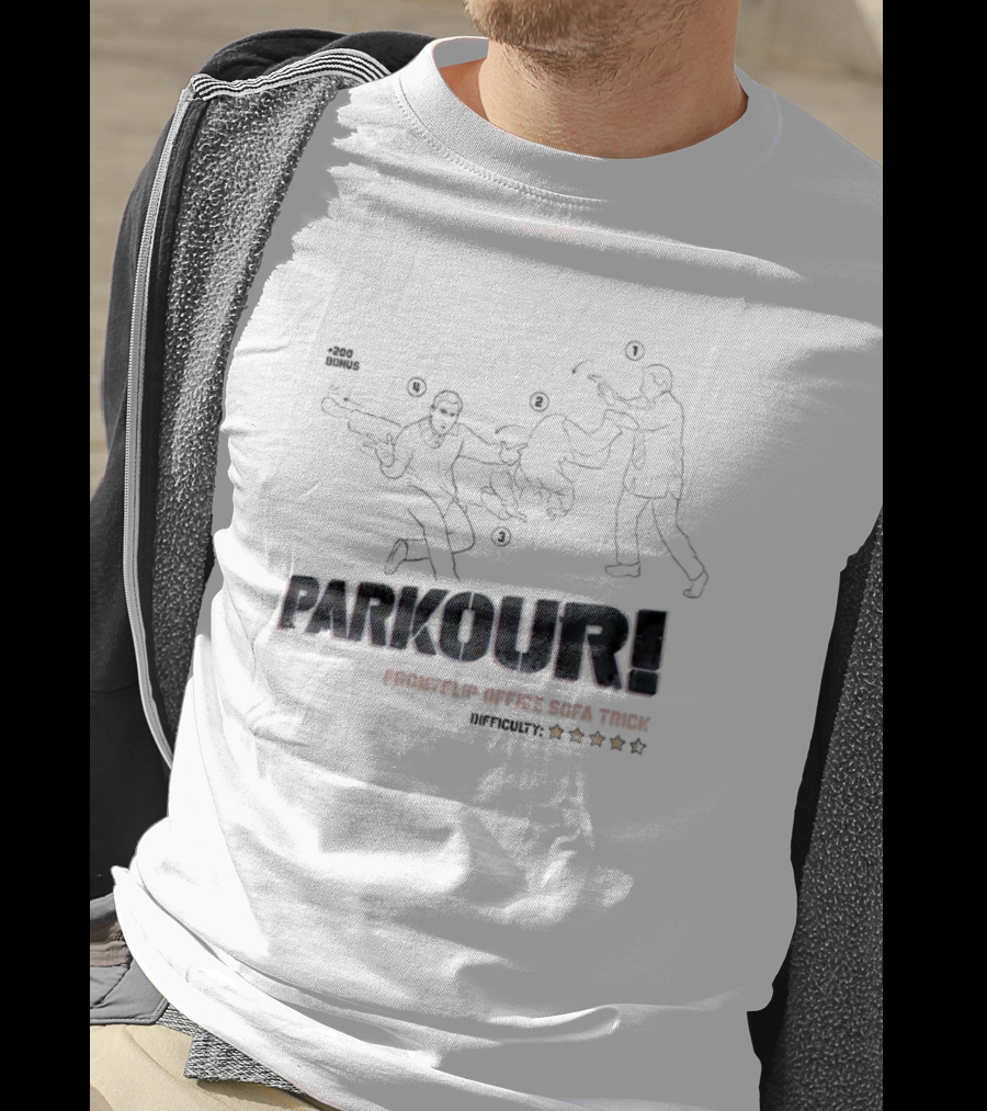 Parkour Frontflip Office Sofa Trick Bonus Difficult Five Star T-Shirt