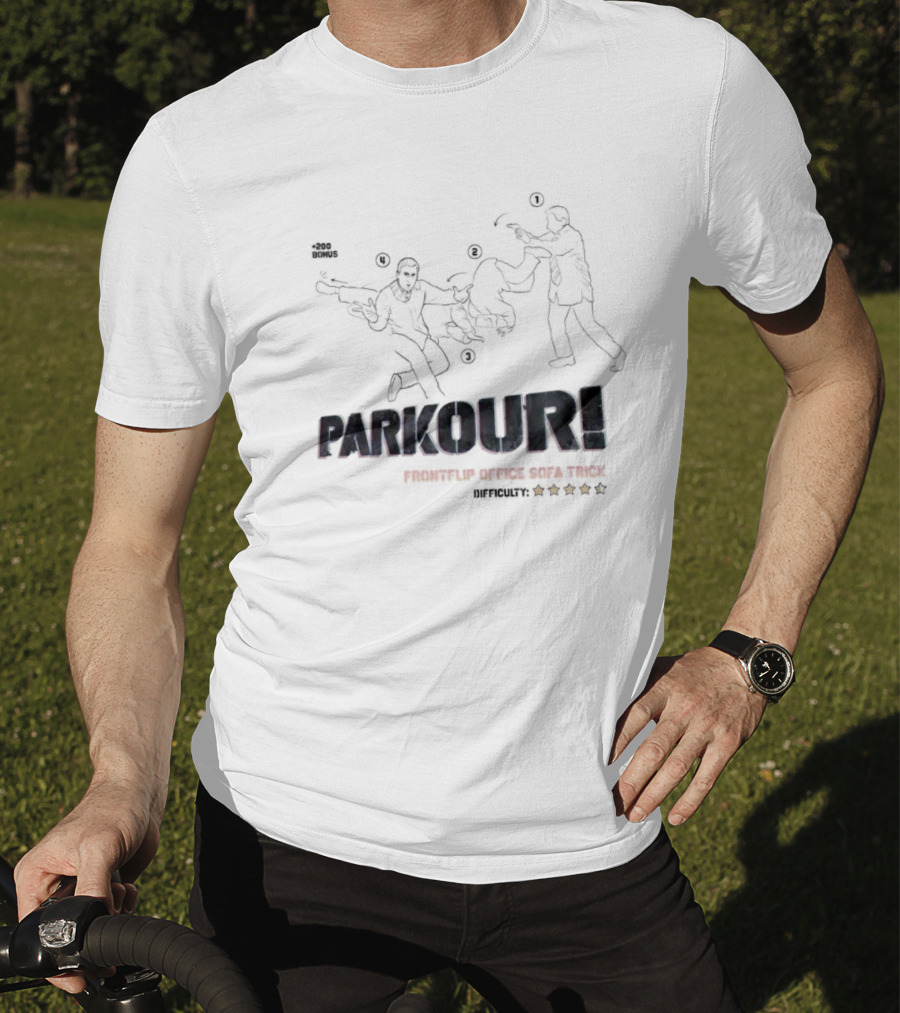 Parkour Frontflip Office Sofa Trick Bonus Difficult Five Star T-Shirt