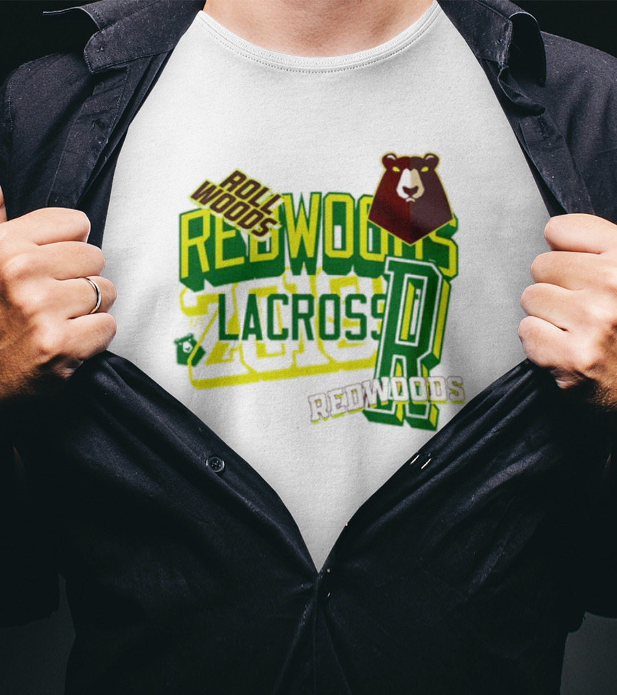Roll Woods Redwoods Lacrosse Bear T-Shirt