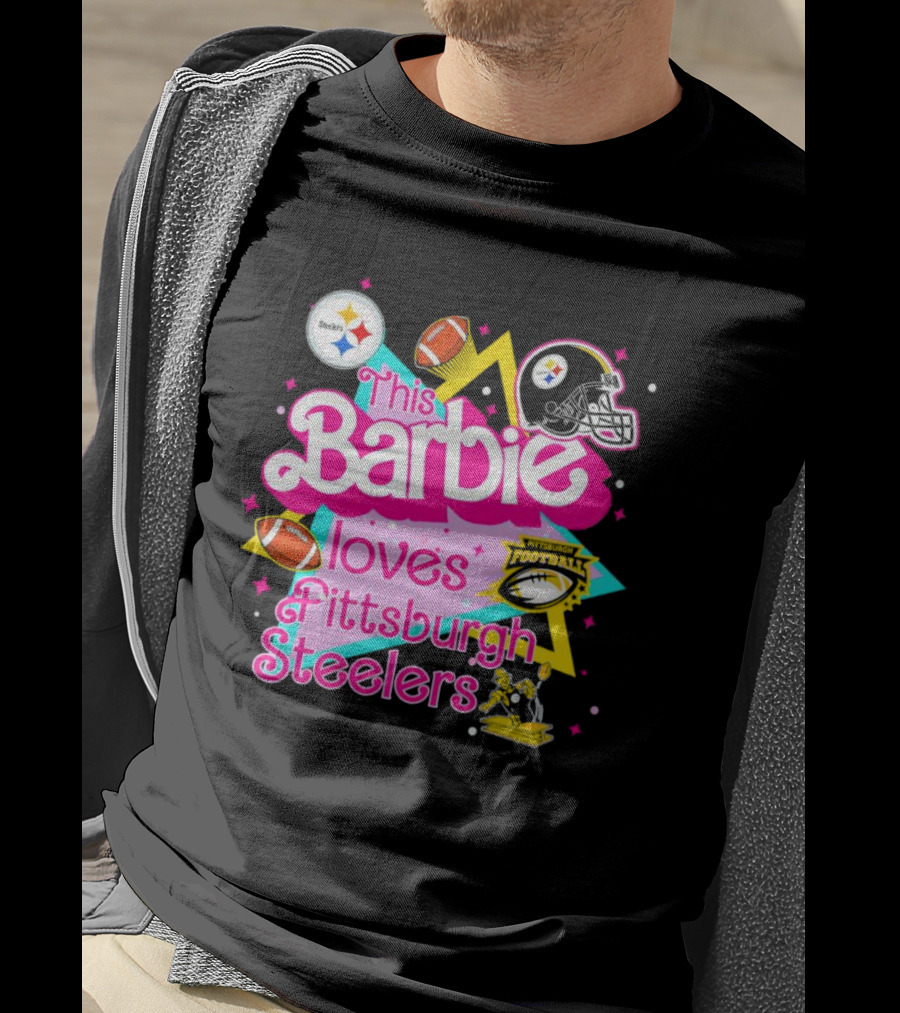 This Barbie Loves Pittsburgh Steelers Football Team Logos And Symbols T-Shirt