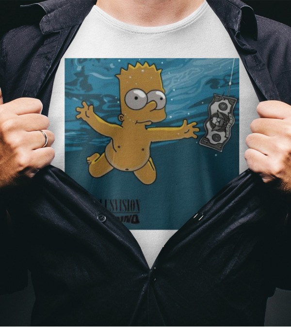 Bart Simpson Soundplus Vision Nevermind Underwater Dollar T-Shirt
