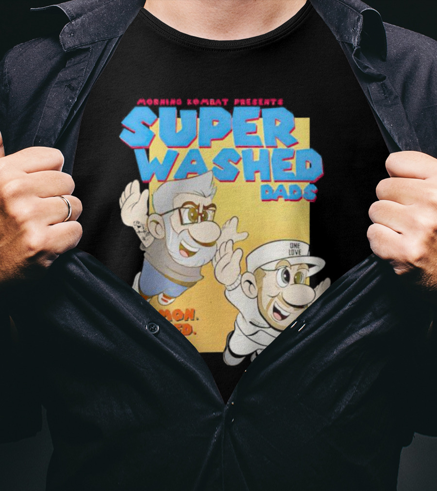 Morning Kombat Presents Super Washed Dads Mon Wed Fri T-Shirt