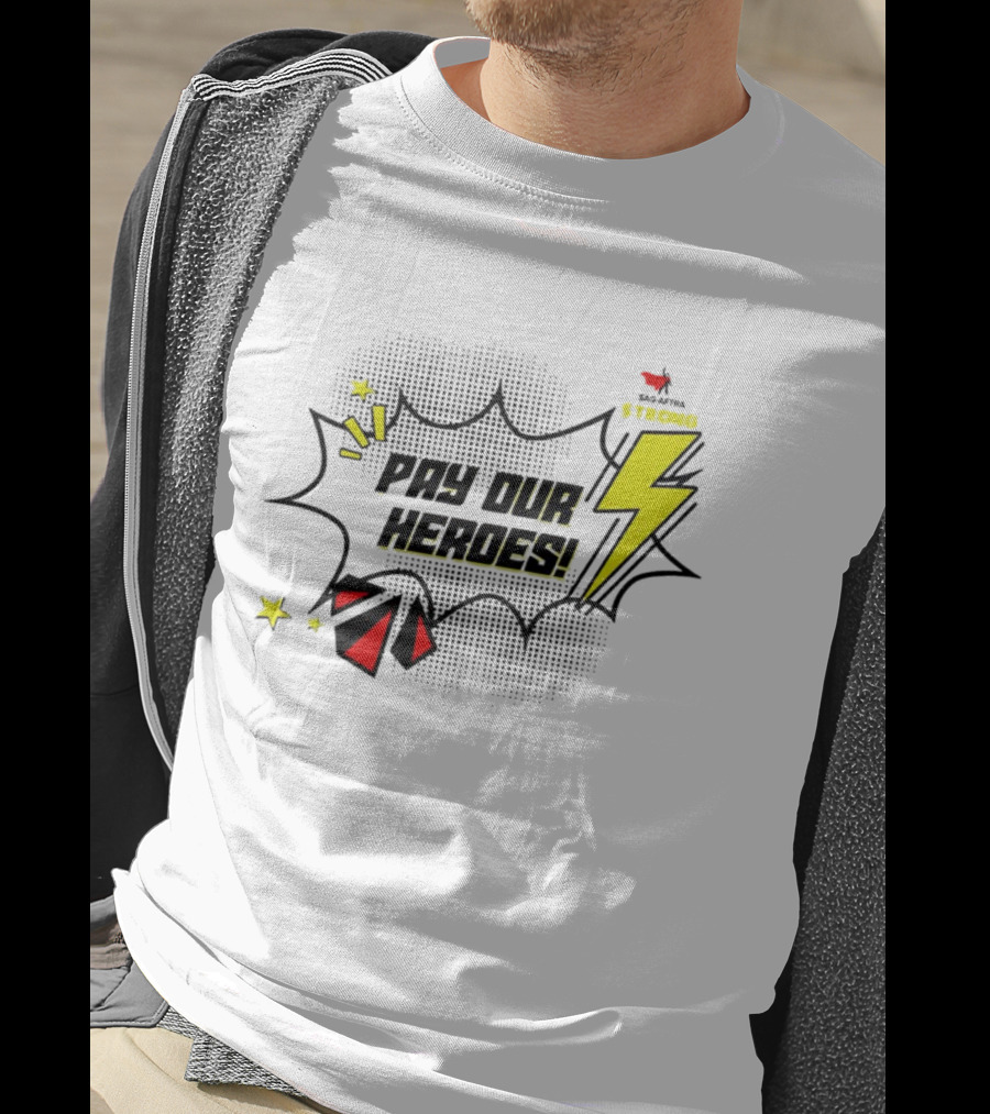 Pay Our Heroes Florida Strong Lightning Bolt Comic T-Shirt