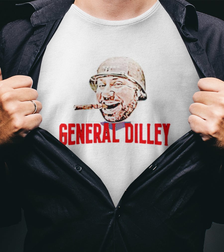 General Dilley The Dilley Show Iconic Helmeted Figure With Cigar T-Shirt