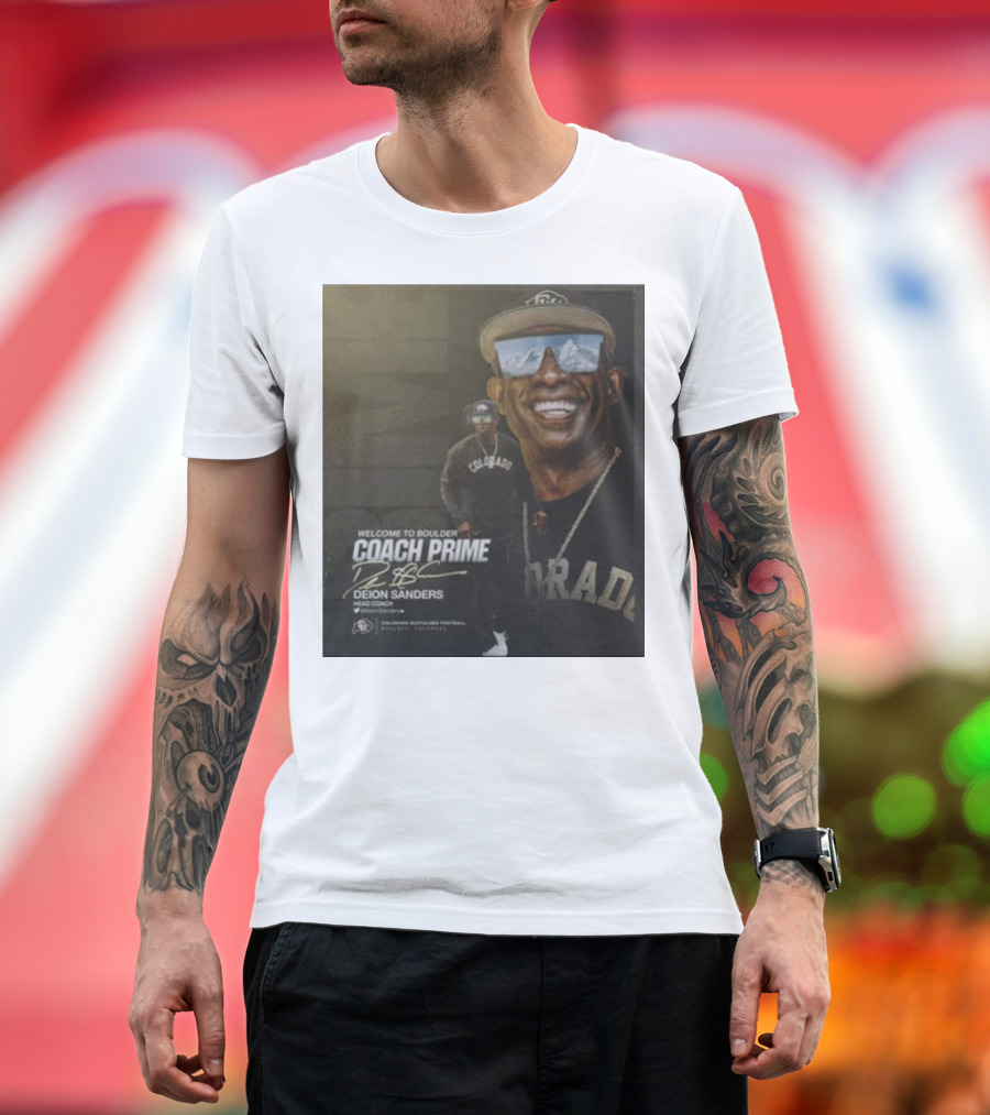 Welcome to Boulder Coach Prime Deion Sanders Colorado Buffaloes Head Coach T-Shirt
