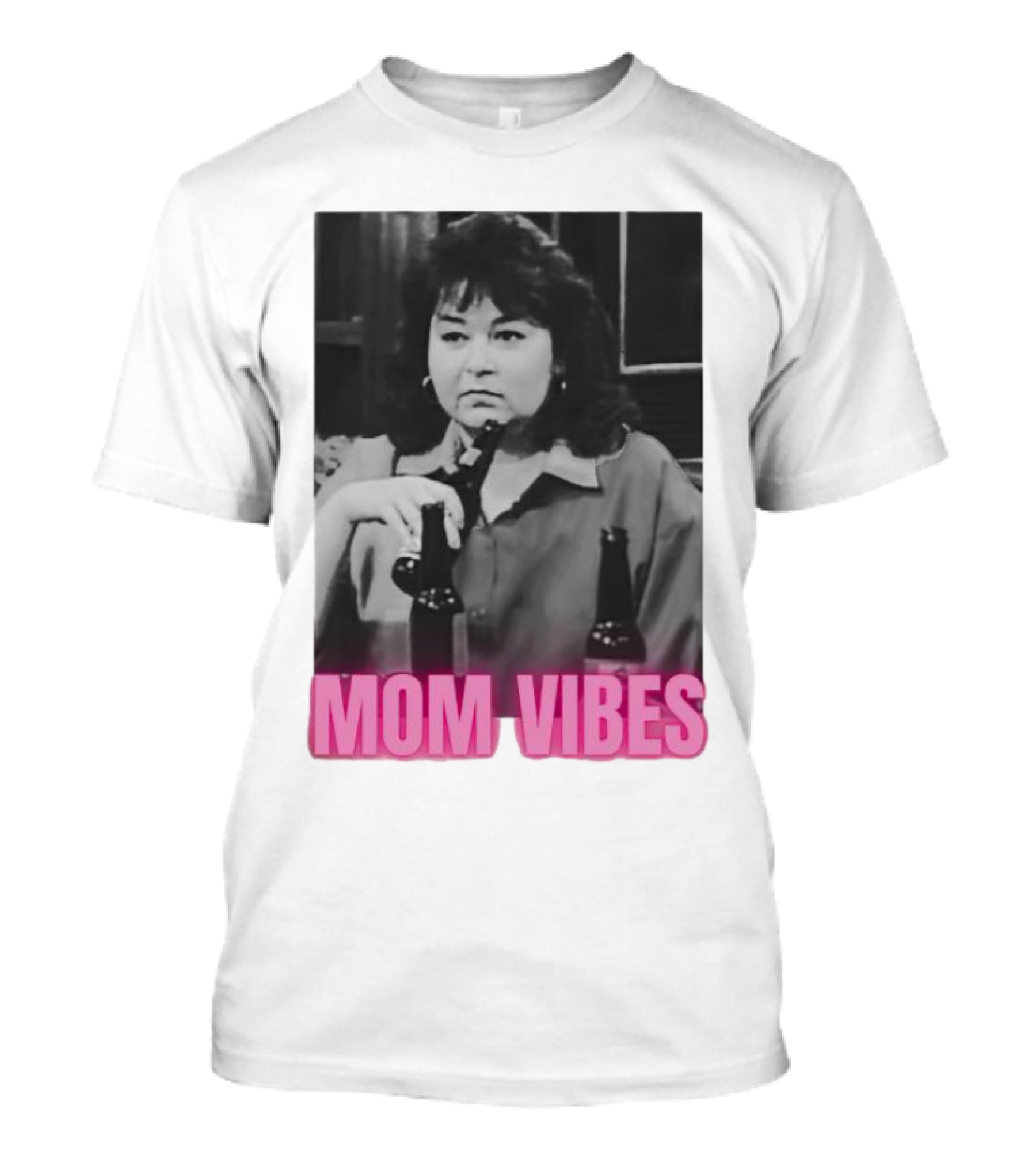 Mom Vibes Retro Style Black And White Image T-Shirt
