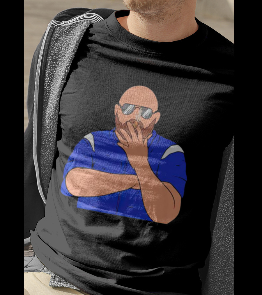 Brian Daboll Smoking Cigar In Blue Jacket Iconic T-Shirt