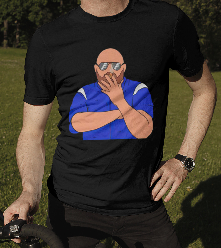 Brian Daboll Smoking Cigar In Blue Jacket Iconic T-Shirt
