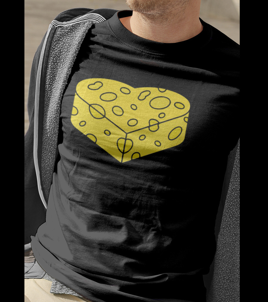 Cheesehead Love Heart-Shaped Cheese Block T-Shirt