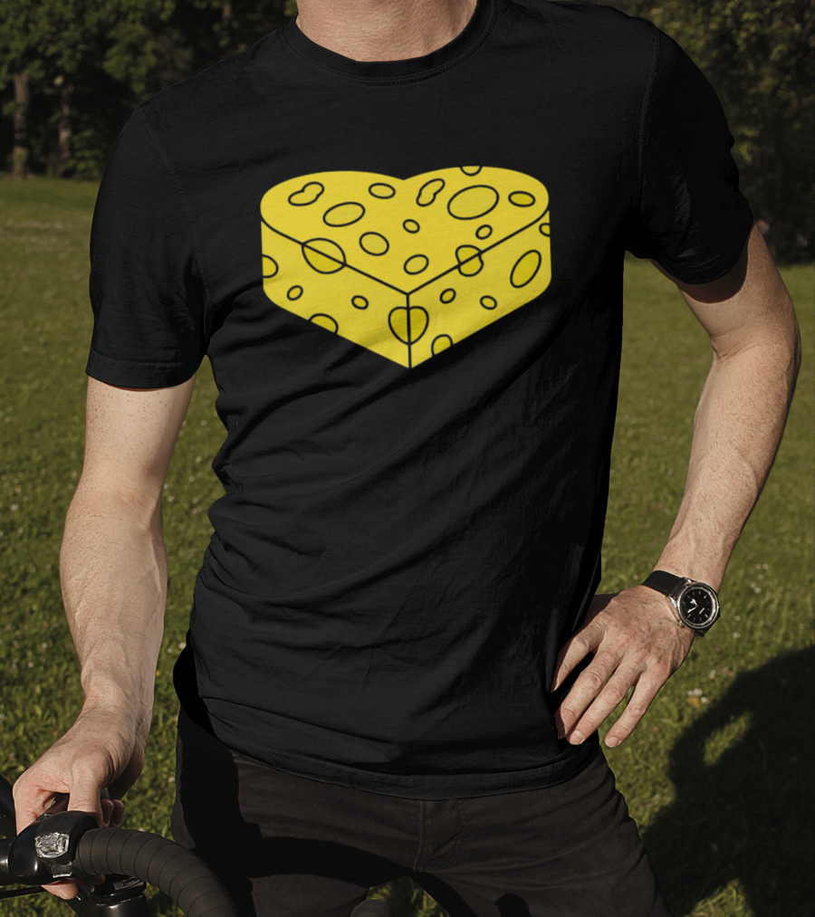 Cheesehead Love Heart-Shaped Cheese Block T-Shirt