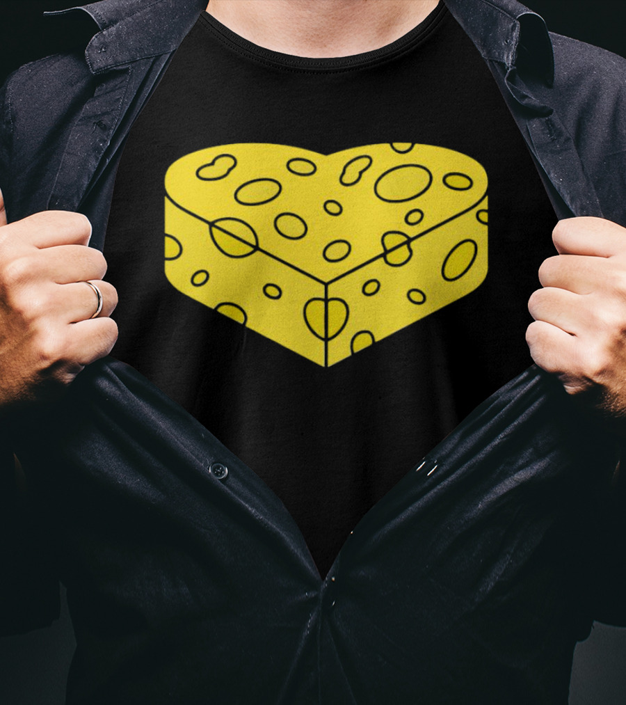 Cheesehead Love Heart-Shaped Cheese Block T-Shirt