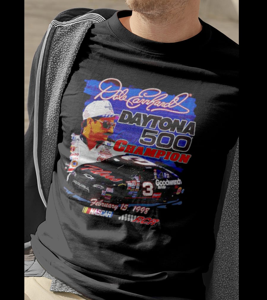 Dale Earnhardt Daytona 500 Champion February 15 1998 NASCAR RCR T-Shirt