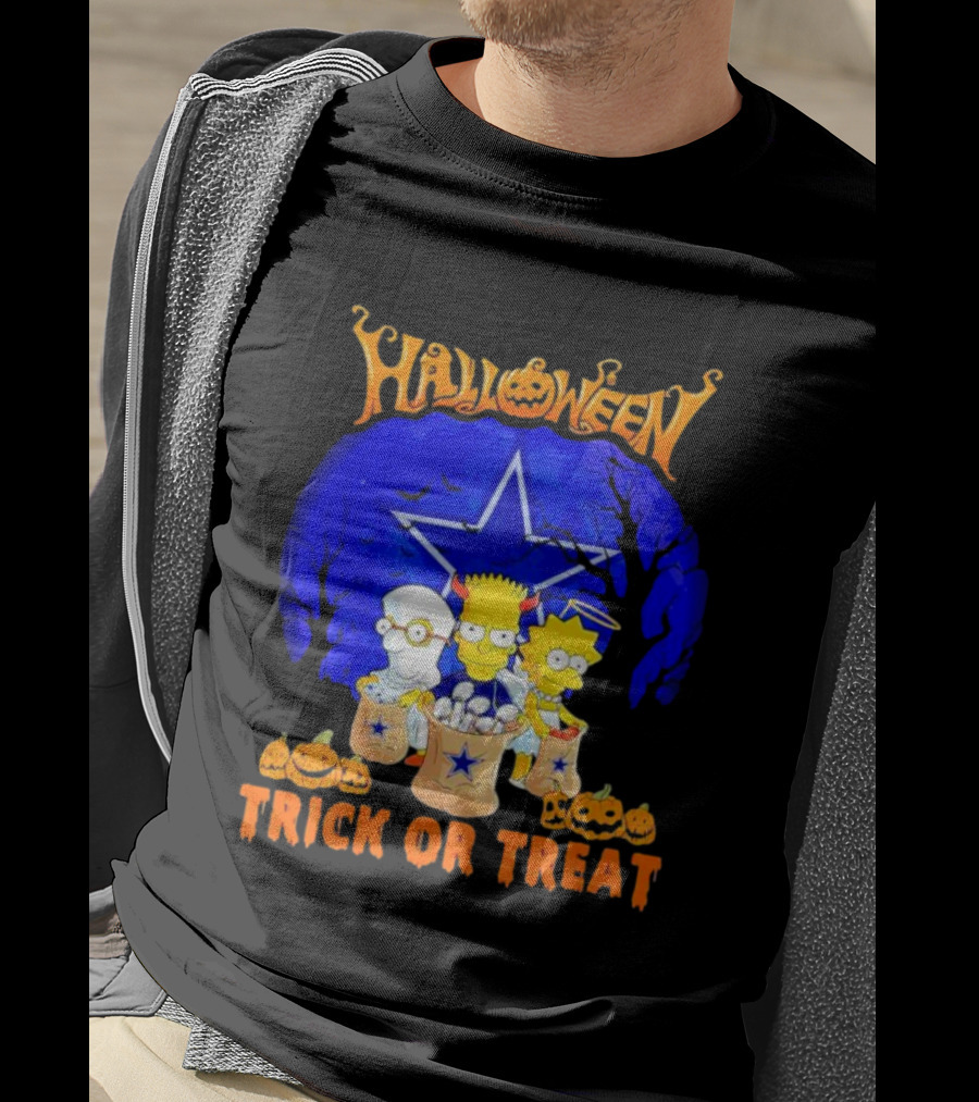 Halloween Dallas Cowboys Simpsons Trick Or Treat T-Shirt