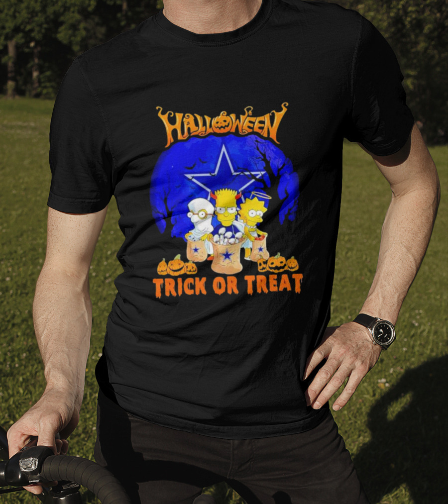 Halloween Dallas Cowboys Simpsons Trick Or Treat T-Shirt
